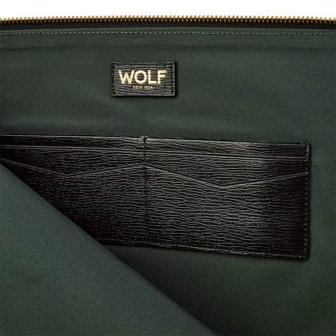 Wolf W Collection Leather Black Laptop Sleeve