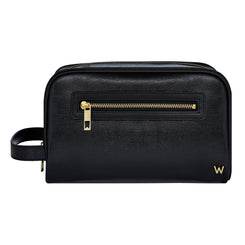 Wolf W Collection Leather Black Washbag, 774702