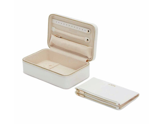 WOLF Jewellery Case Maria Zip Medium White