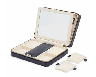 WOLF Jewellery Case Maria Zip Large Navy