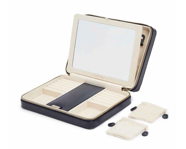 WOLF Jewellery Case Maria Zip Large Navy